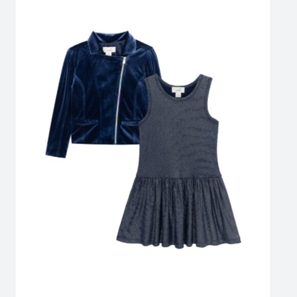 Peek Other - NWT Peek Kids Velour Moto Jacket & Glitter Dress Holiday set